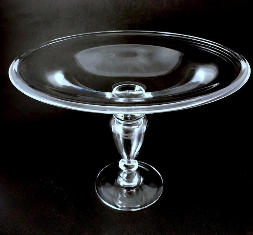 Art Deco Italian Crystal Table Centerpiece Completely Smooth photo for sale