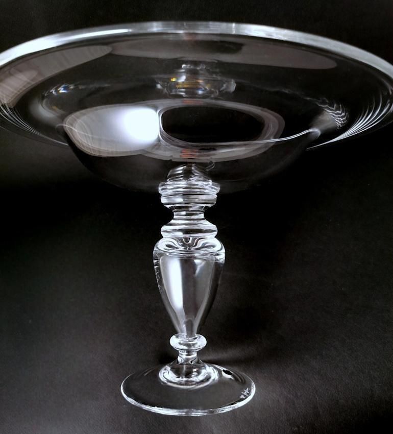 Art Deco Italian Crystal Table Centerpiece Completely Smooth photo vintage