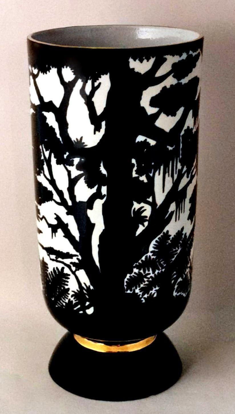 Nicolas Blandin French Porcelain Vase Savannah Collection photo vintage