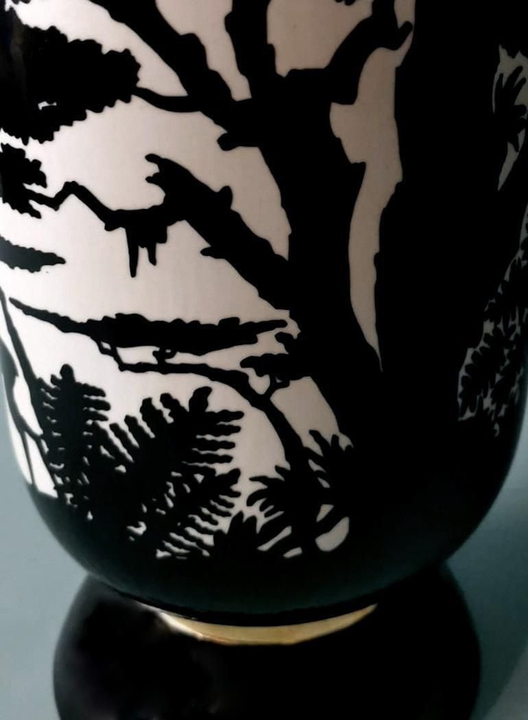 608.0 Nicolas Blandin French Porcelain Vase Savannah Collection photo