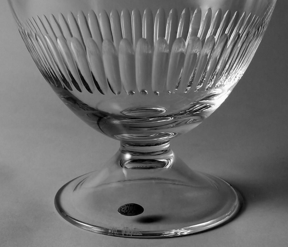 Neoclassical Style Italian Crystal Vase With Festoon Engravings photo vinterior