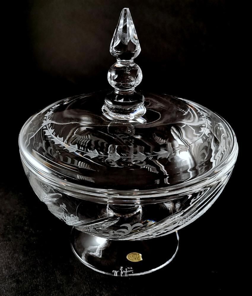 Italian Cut And Ground Crystal Table Centerpiece With Lid photo Home Decor