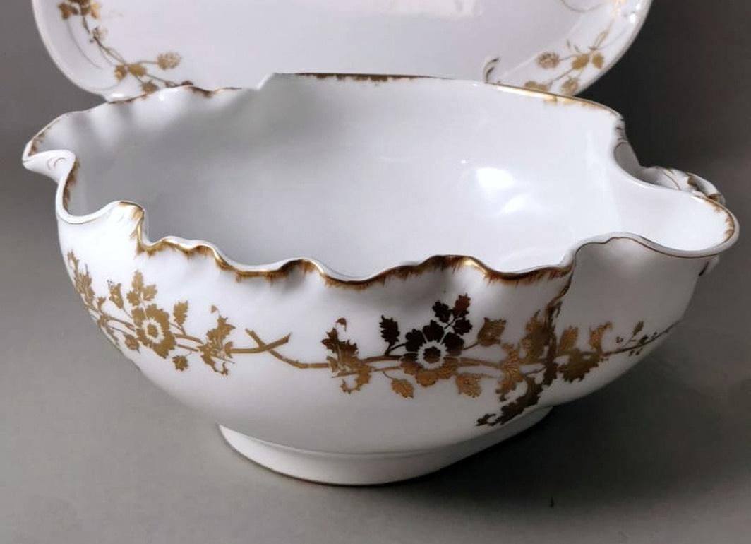 Haviland & Co. Limoges French Porcelain Salad Bowl With Tray photo vinterior