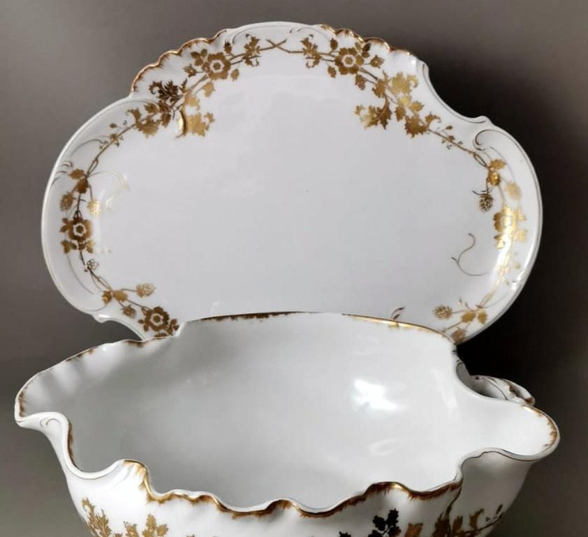 Haviland & Co. Limoges French Porcelain Salad Bowl With Tray photo buy