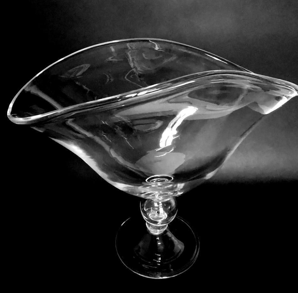 photo vinterior Art Deco Italian Crystal Table Centerpiece Completely Smooth