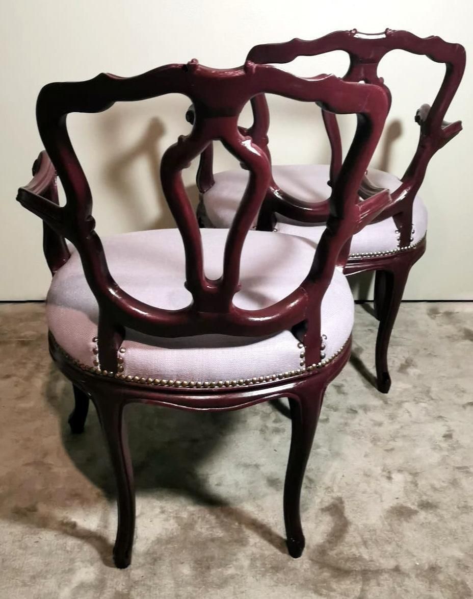 Louis Philippe Style Pair Of Chairs With Italian Armrests Model King photo 1436.0