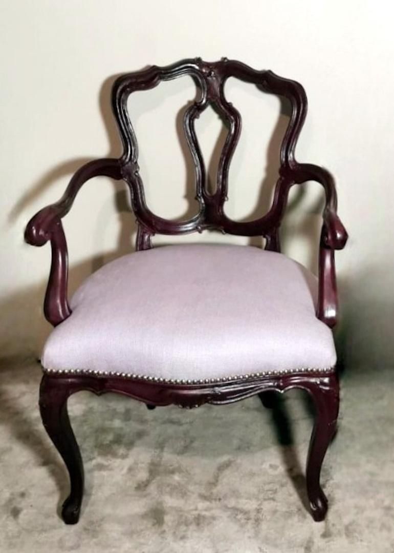 Furniture Louis Philippe Style Pair Of Chairs With Italian Armrests Model King photo
