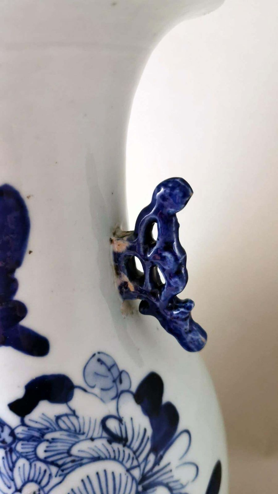 photo buy Chinese Porcelain Baluster Vase With Cobalt Blue Floral Decoration