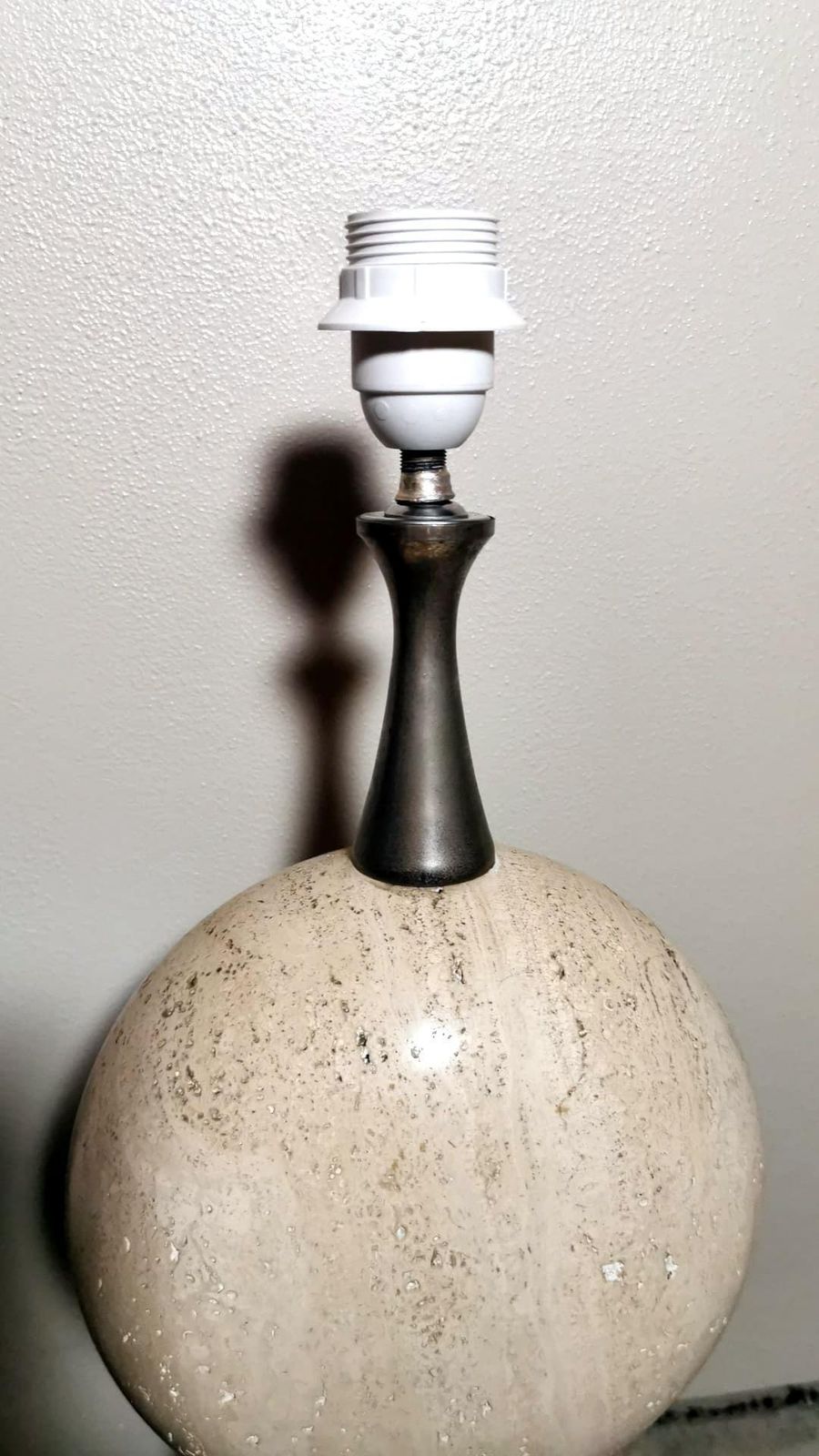photo furniture Philippe Barbier Designer Modern French Lamp In Travertine (Without Lampshade)