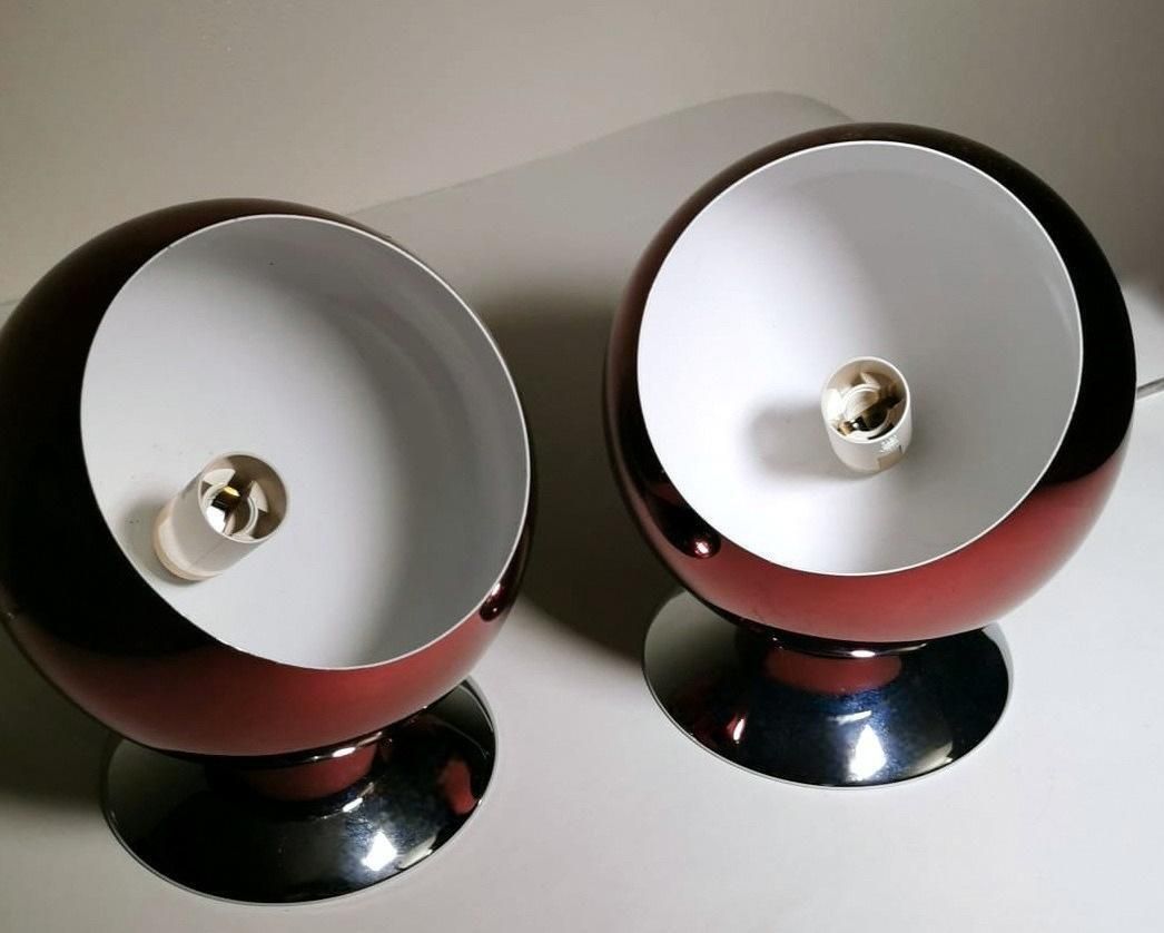 Space Age Design Eye Ball Gepo Pair Of Dutch Colored Aluminum Abat Jour photo vinterior
