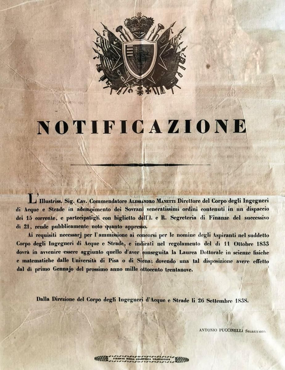 Ancient Document Of The Grand Duchy Of Tuscany Leopold II, Italy photo for sale