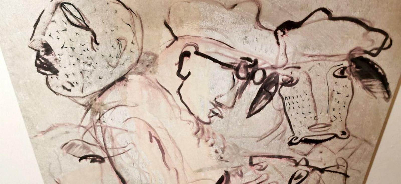 photo for sale Max Marra Couple Paintings "Giudici II" Mixed Technique On Canvas, Italy