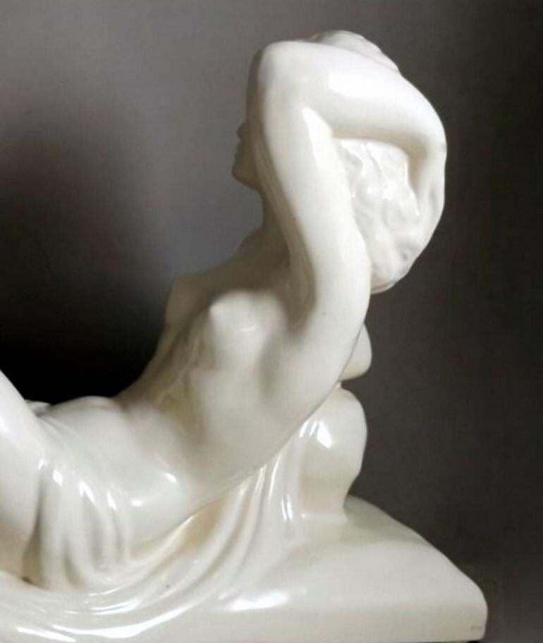 photo buy Art Deco French Ceramic Sain Clement Statue Of Charles Lemanceau