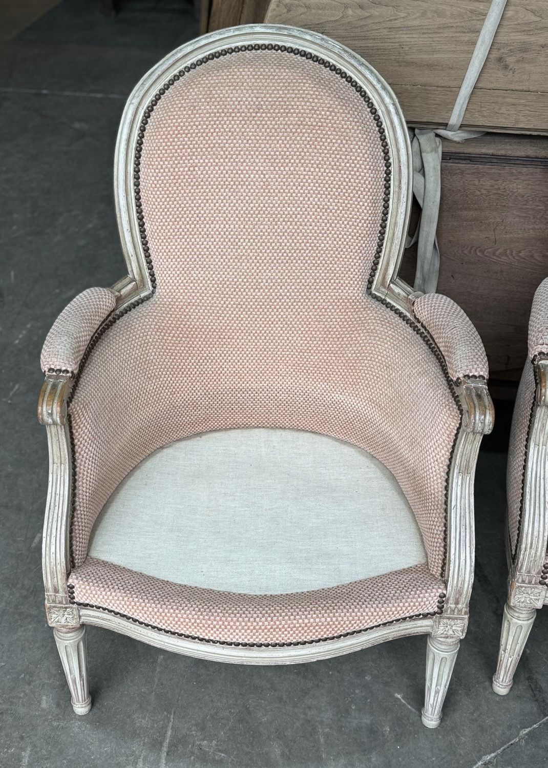 photo vintage Pair French Bergere Chairs