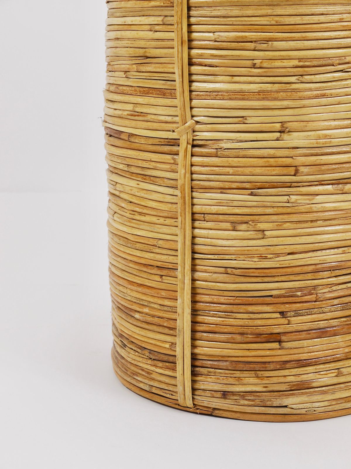 photo vinterior Gabriella Crespi Style Bamboo & Brass Paper Basket Umbrella Stand, Italy, 1970s