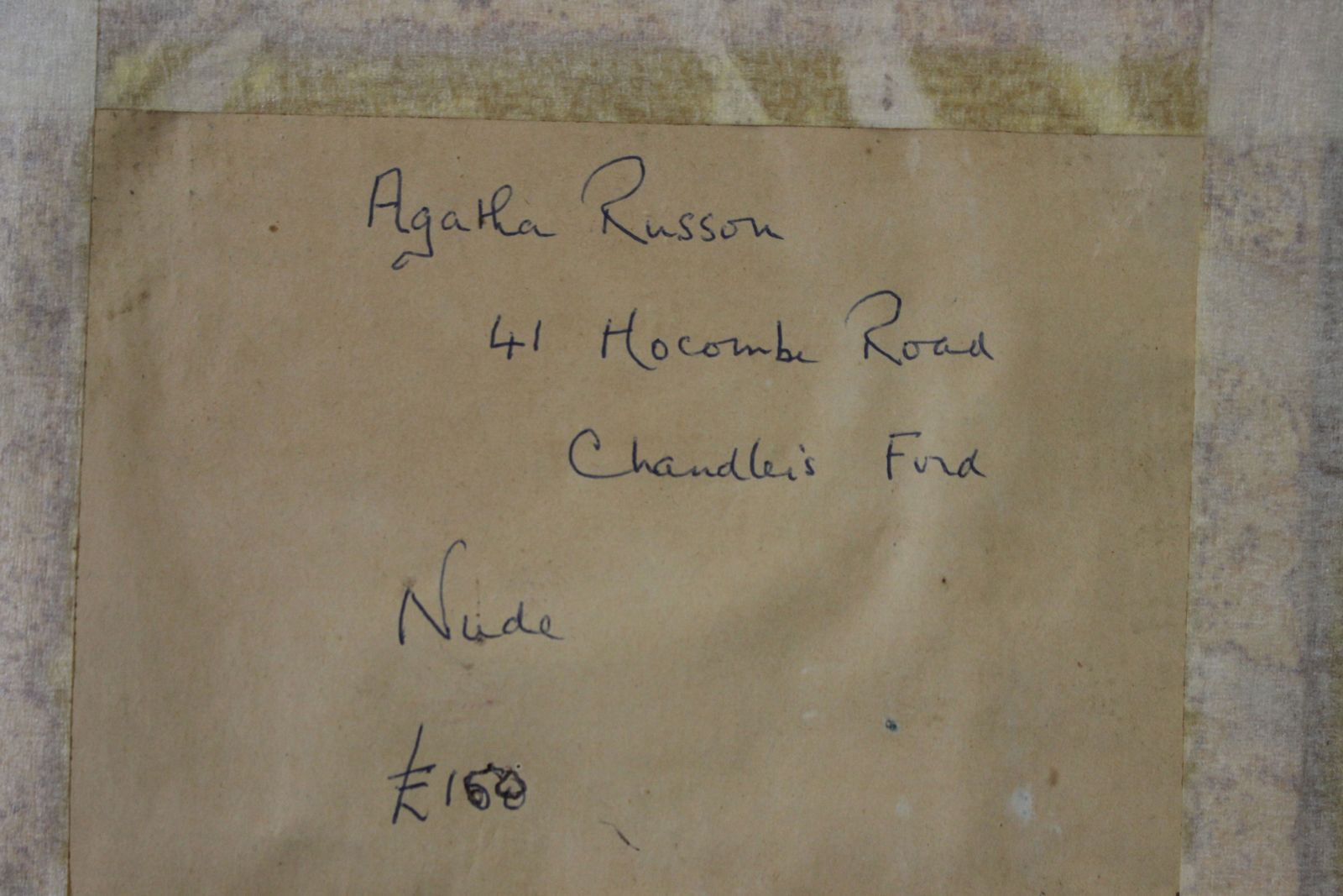 photo for sale Agatha Russon Oil Painting Female Nude .