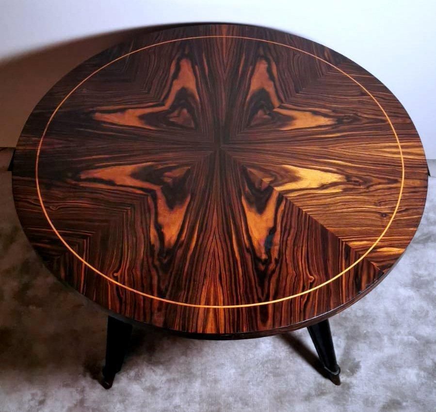 Ico Parisi Style Large Round Italian Coffee Table photo for sale