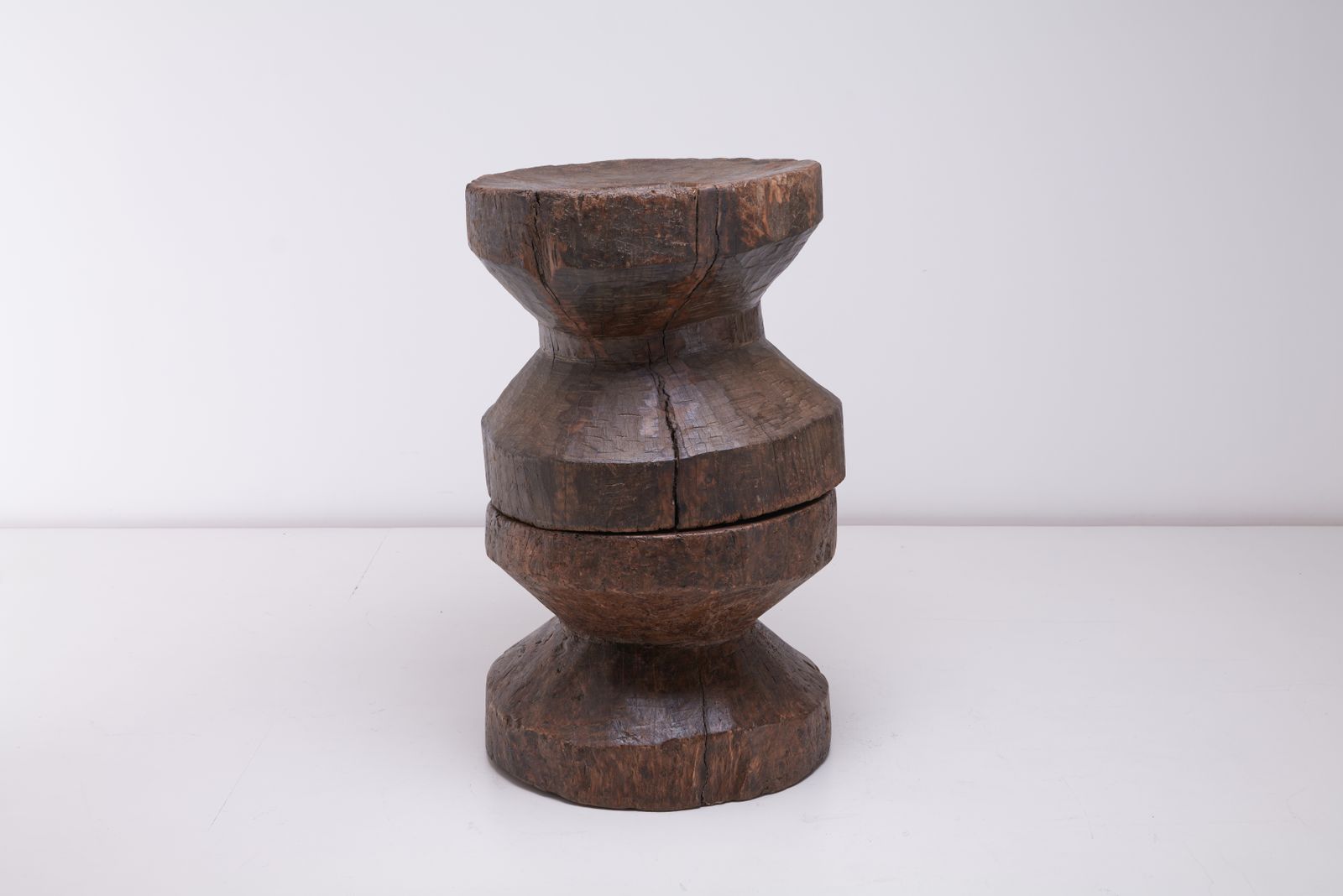 Tribal, Nagaland Large Sculptural Mortar , Early 20th Century photo vintage