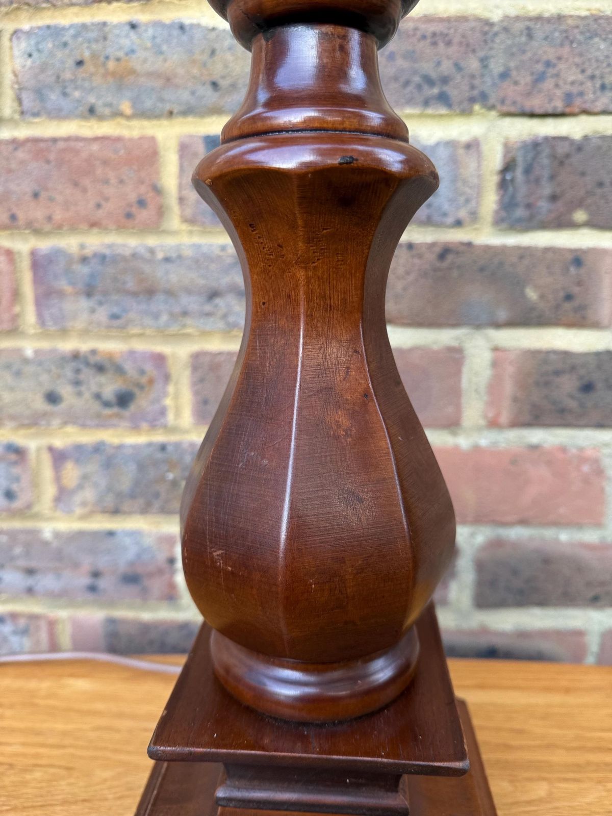 Chunky Wooden Vintage Retro Table Lamp   Working, Pat Tested 43cm Tall photo for sale