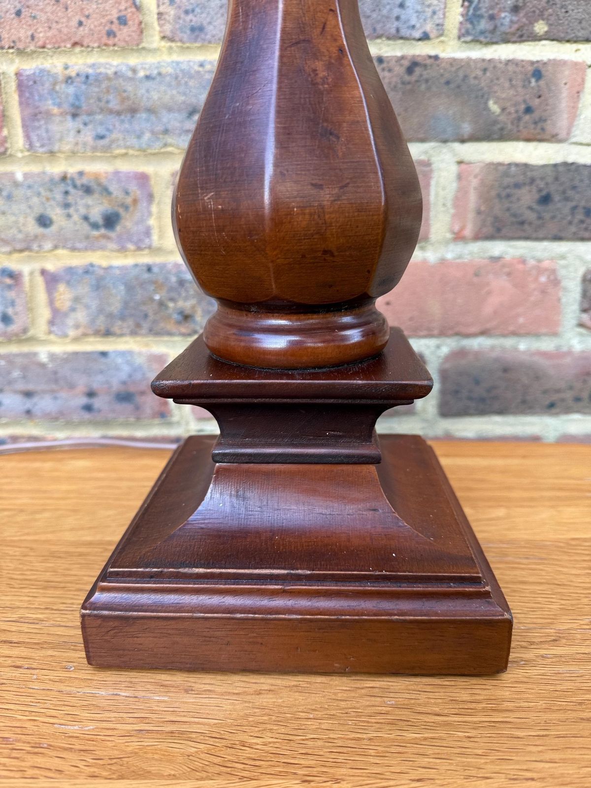Chunky Wooden Vintage Retro Table Lamp   Working, Pat Tested 43cm Tall photo Lighting