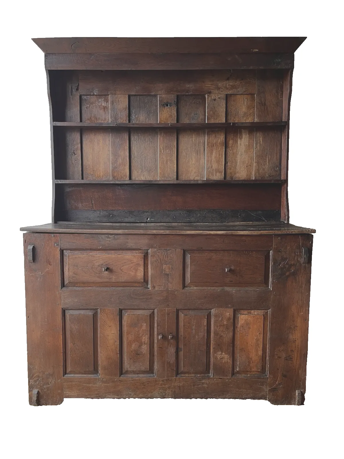 17th Century And Later Antique Solid Oak Welsh Kitchen Dresser With Coffer Base photo furniture