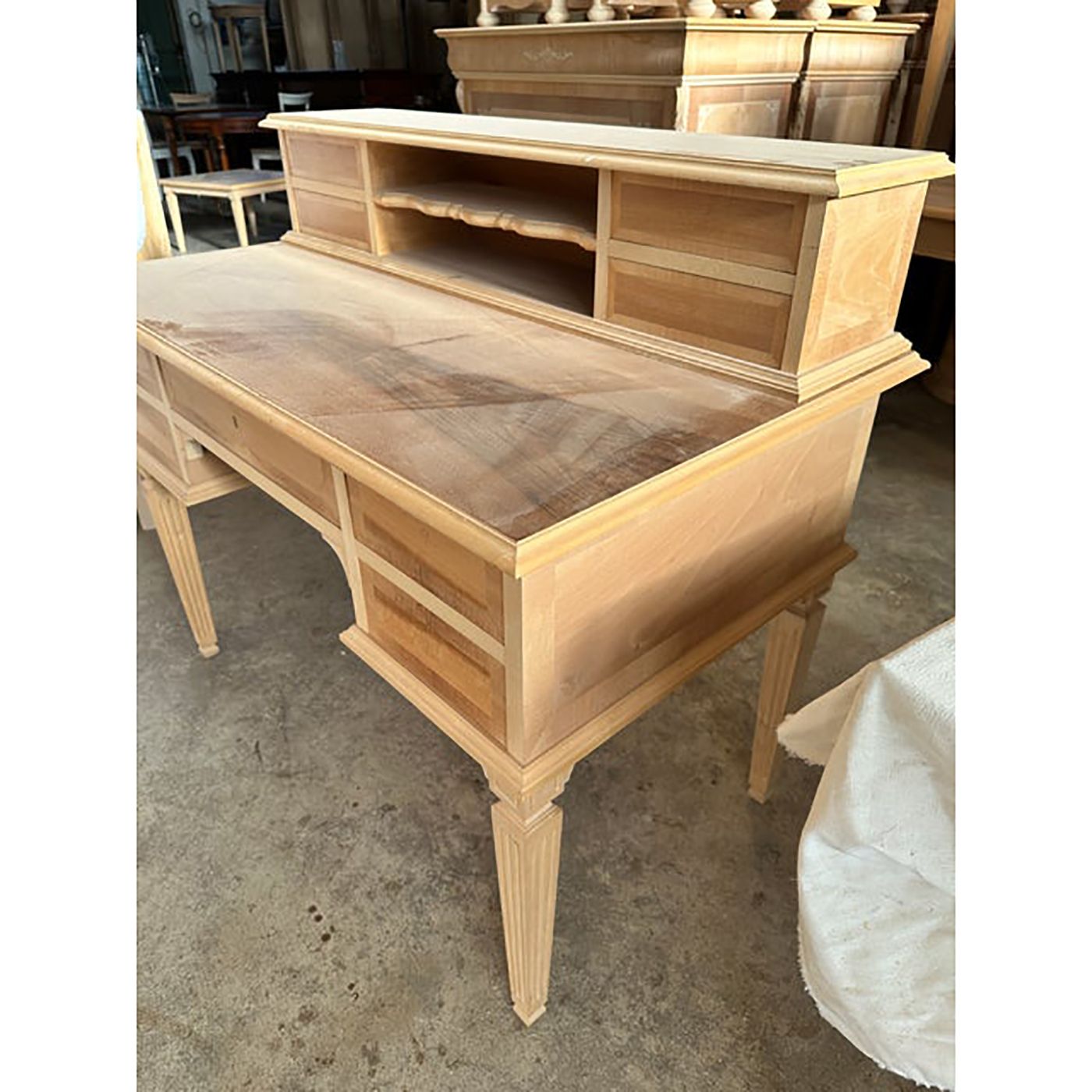 Empire Style 800 Natural Wood Desk In Walnut And Maple photo vintage