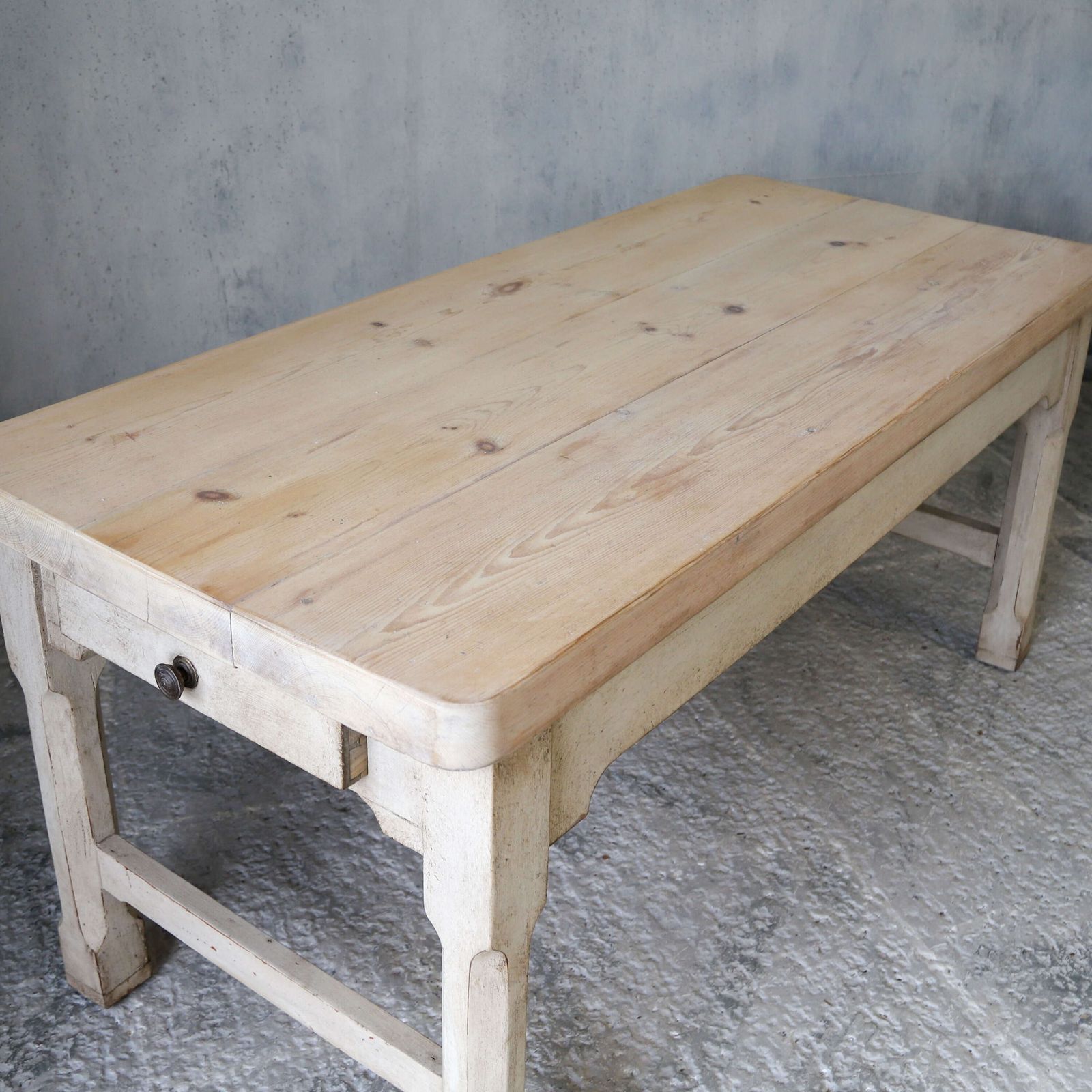 Furniture English 19th Century Circa 1880 Country House Prep Table   Later Paint photo