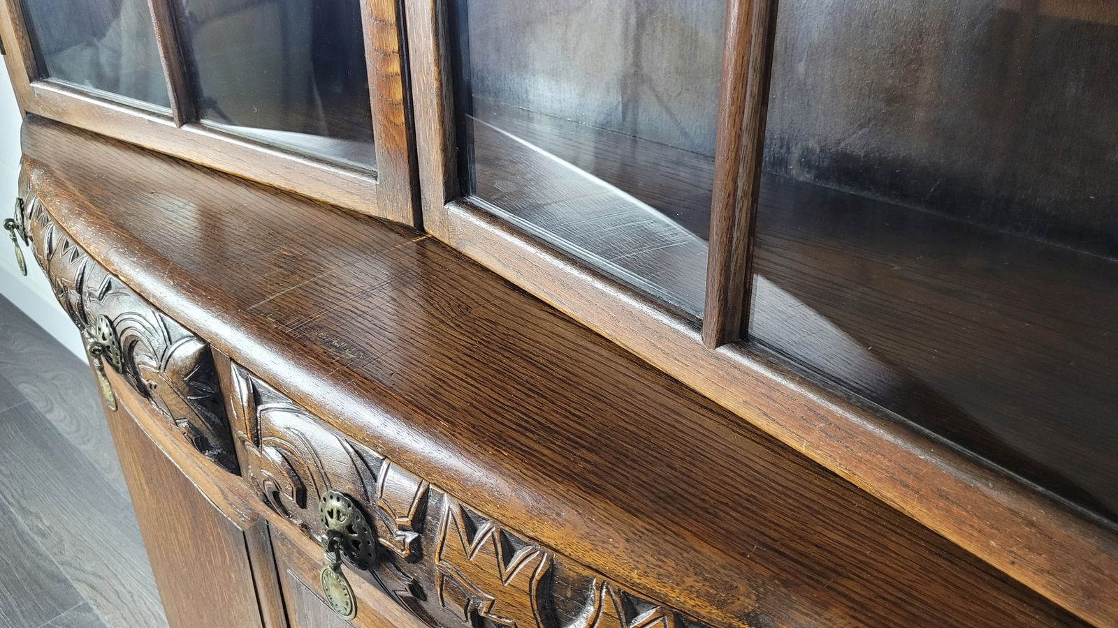 Ercol Glazed Display Cabinet Unit, 40s photo buy