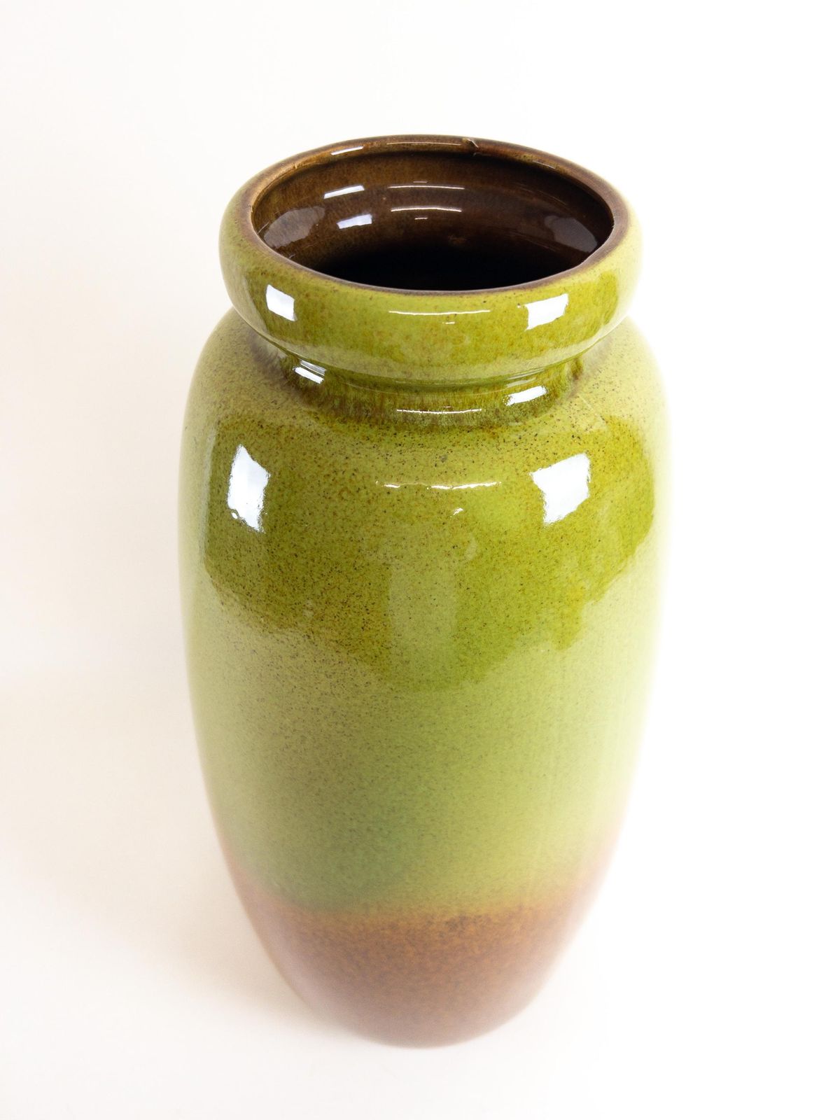 Xl West German Pottery Floor Vase By Scheurich   Green And Beige Earthy Vase   Scheurich 284 47 photo Home Decor
