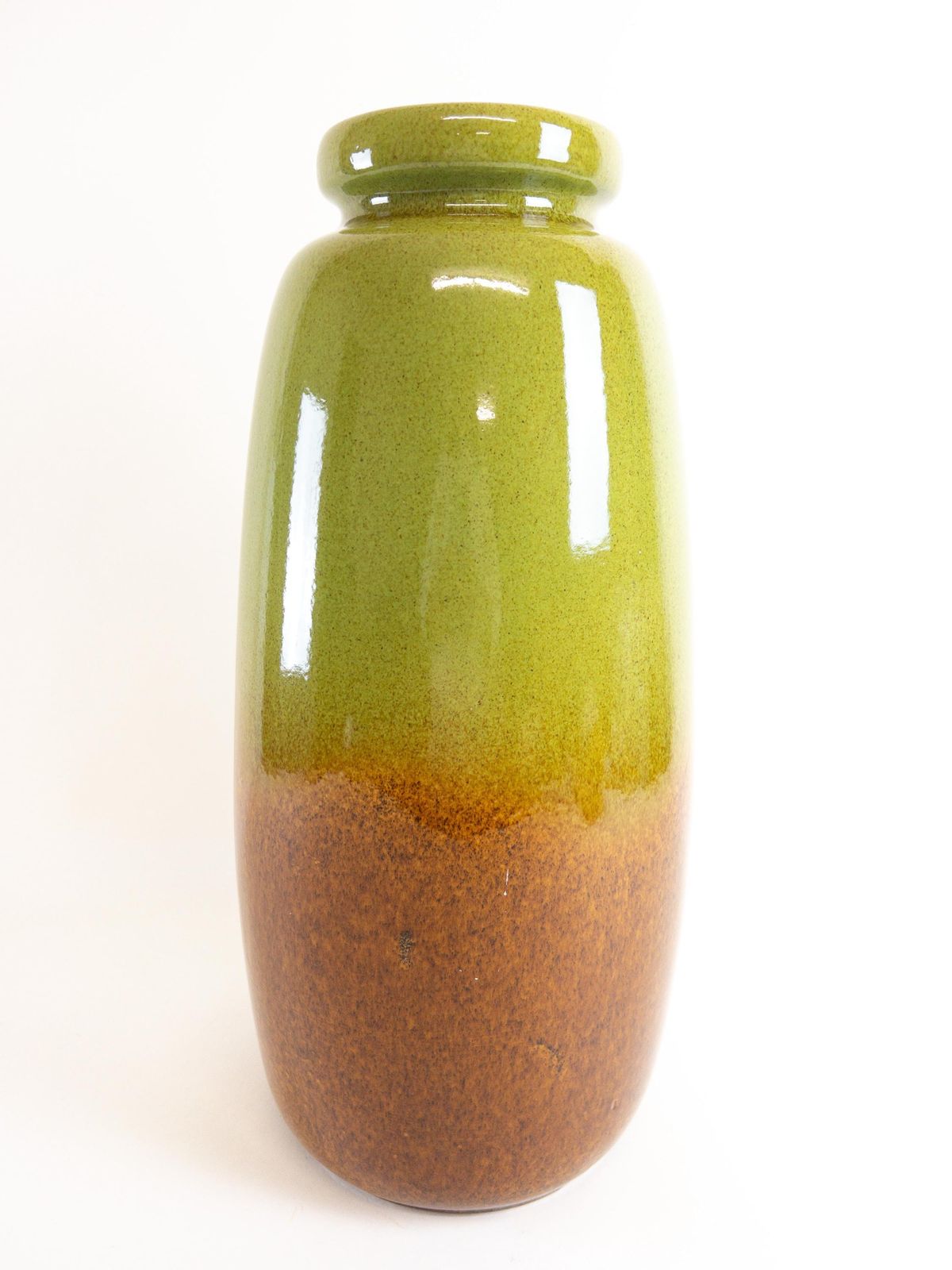 Xl West German Pottery Floor Vase By Scheurich   Green And Beige Earthy Vase   Scheurich 284 47 photo 160.0