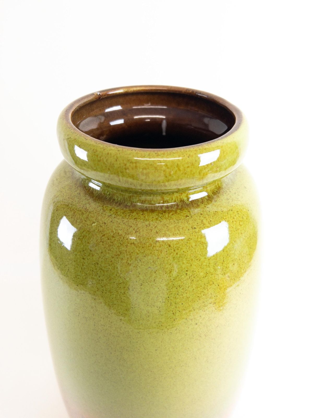 Xl West German Pottery Floor Vase By Scheurich   Green And Beige Earthy Vase   Scheurich 284 47 photo vintage