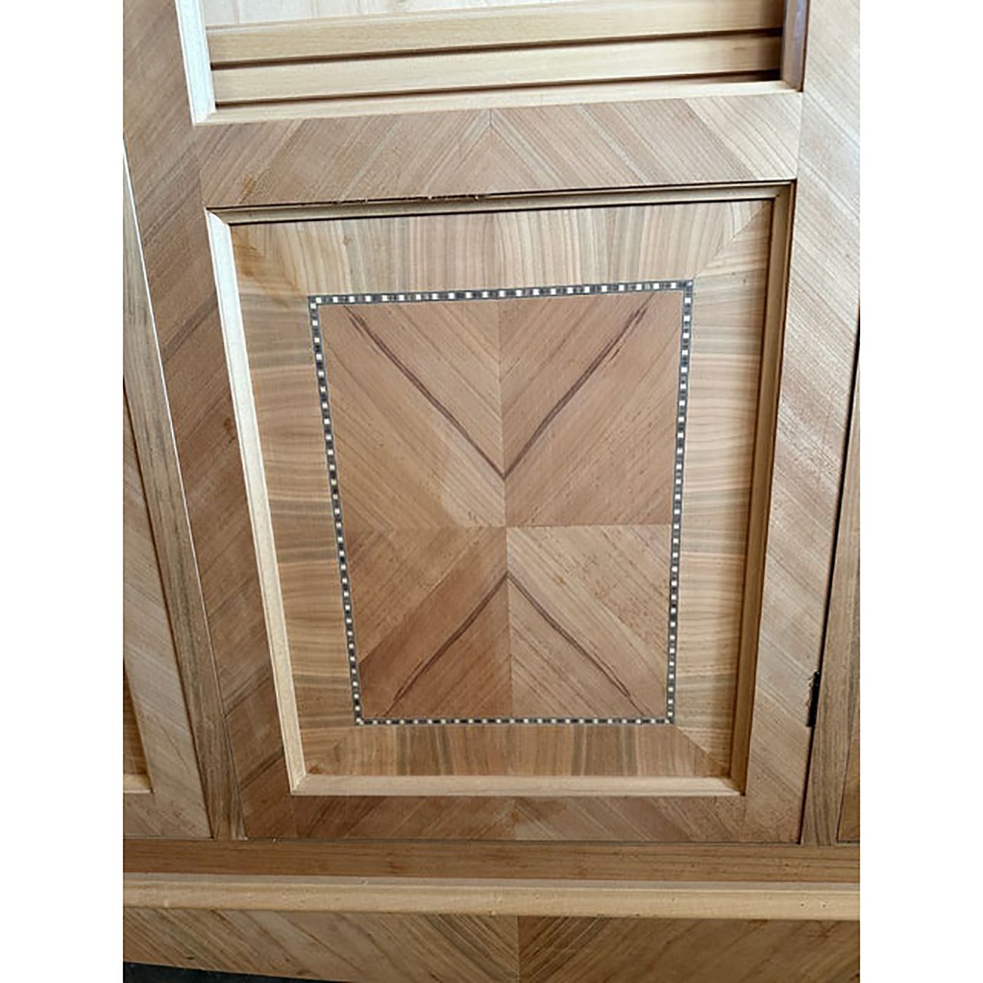 Walnut Cupboard With Cherry Inlays In Natural Raw Wood photo Furniture