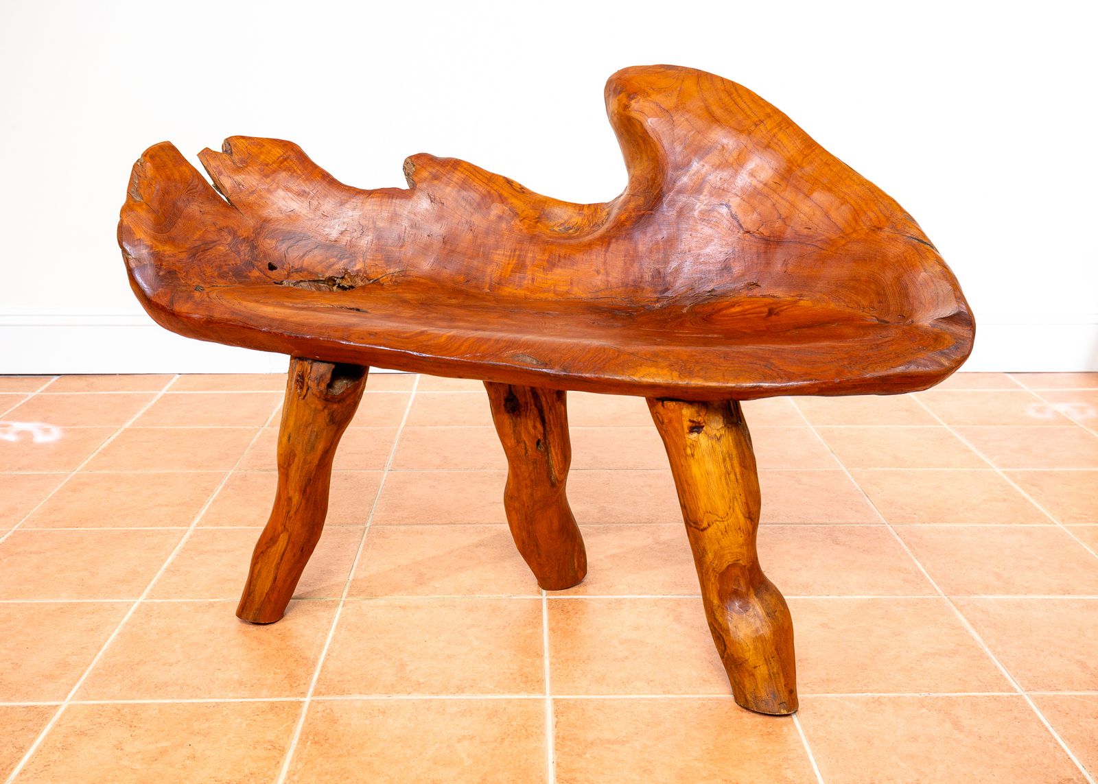 Sculptural Statement Bench Teak Root Natural Organic Artistic Wooden Rustic Vintag.E Minimalis.T Abstract Mid Century Mcm photo furniture