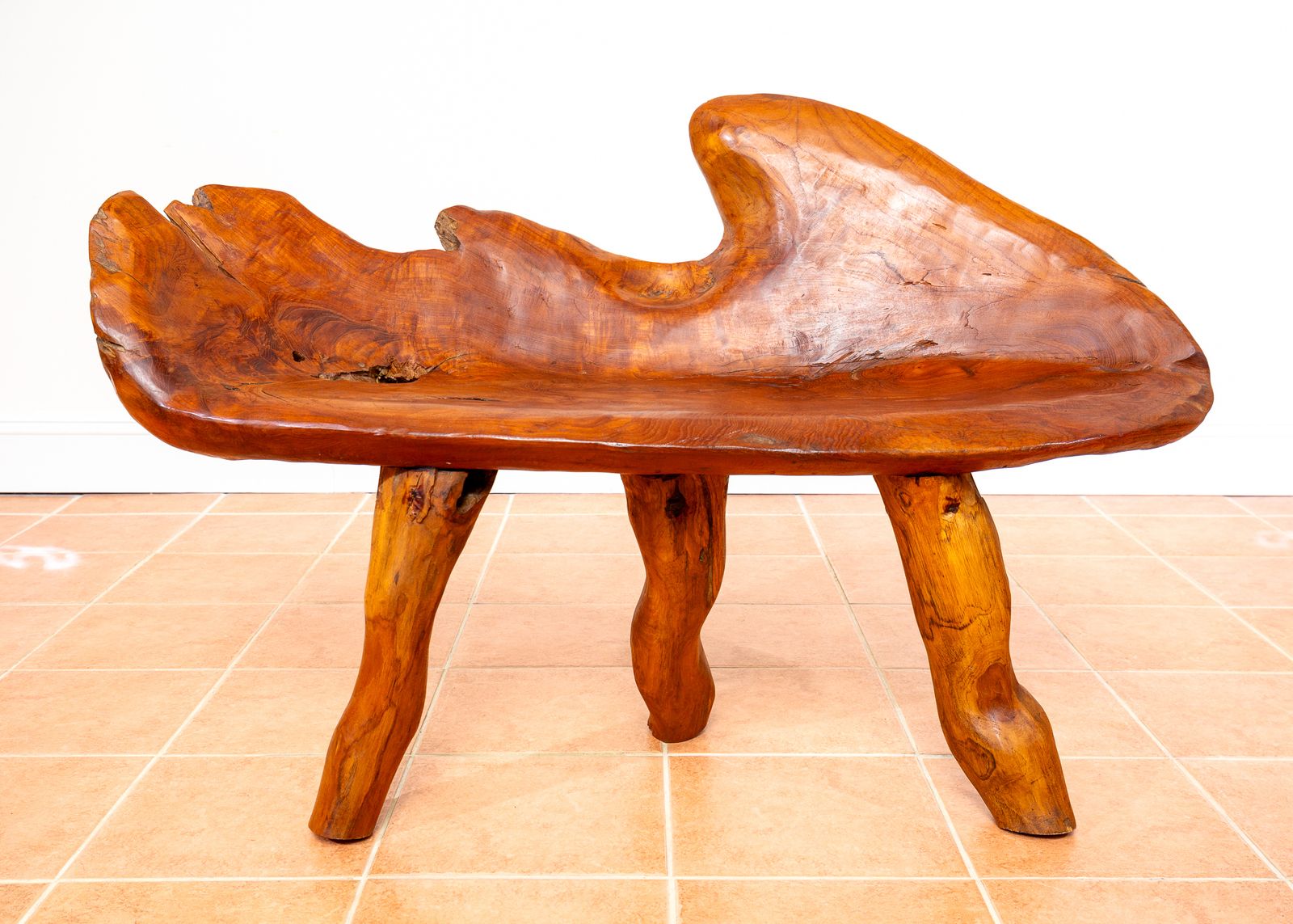 Sculptural Statement Bench Teak Root Natural Organic Artistic Wooden Rustic Vintag.E Minimalis.T Abstract Mid Century Mcm