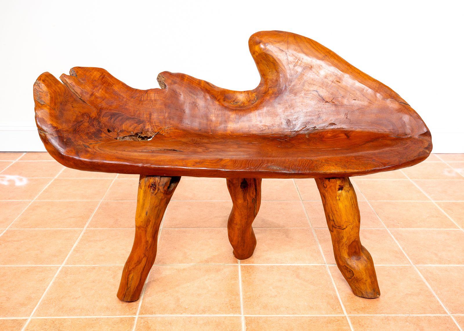photo vinterior Sculptural Statement Bench Teak Root Natural Organic Artistic Wooden Rustic Vintag.E Minimalis.T Abstract Mid Century Mcm