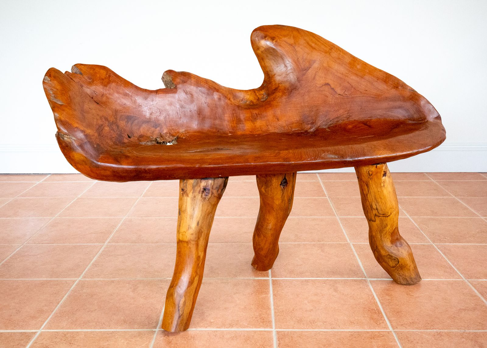 photo for sale Sculptural Statement Bench Teak Root Natural Organic Artistic Wooden Rustic Vintag.E Minimalis.T Abstract Mid Century Mcm