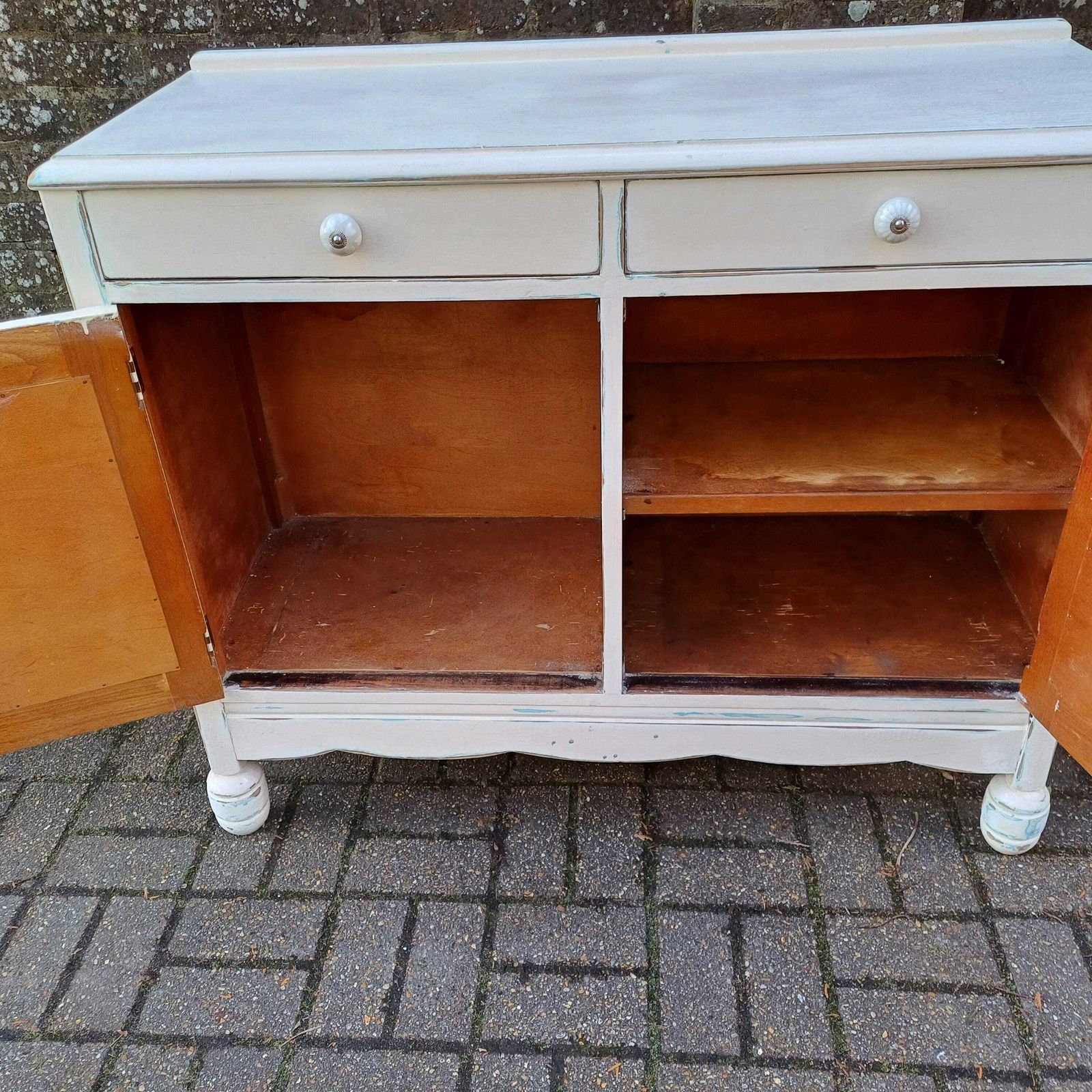 photo furniture Vintage 50s Painted Cupboard Sideboard With Hand Distressed Bespoke Finish