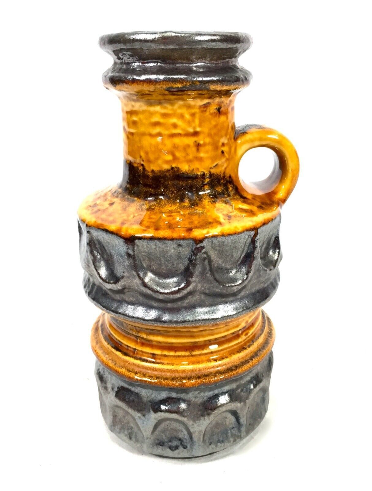 Vintage West German Pottery Fat Vase Carstens Tonnieshof Yellow 1970s Retro photo furniture
