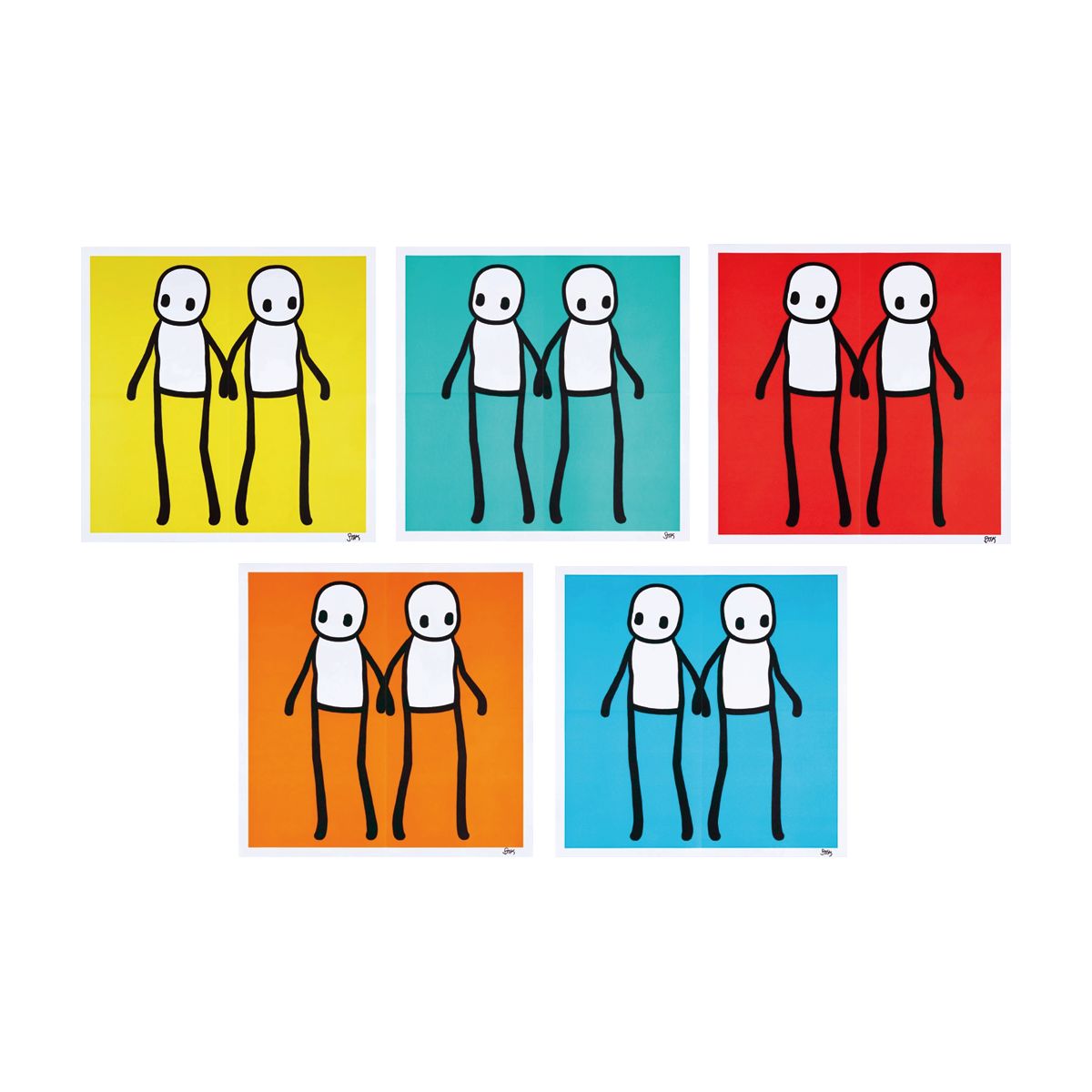 Stik, Full Set Of Holding Hands Signed Prints, 2020
