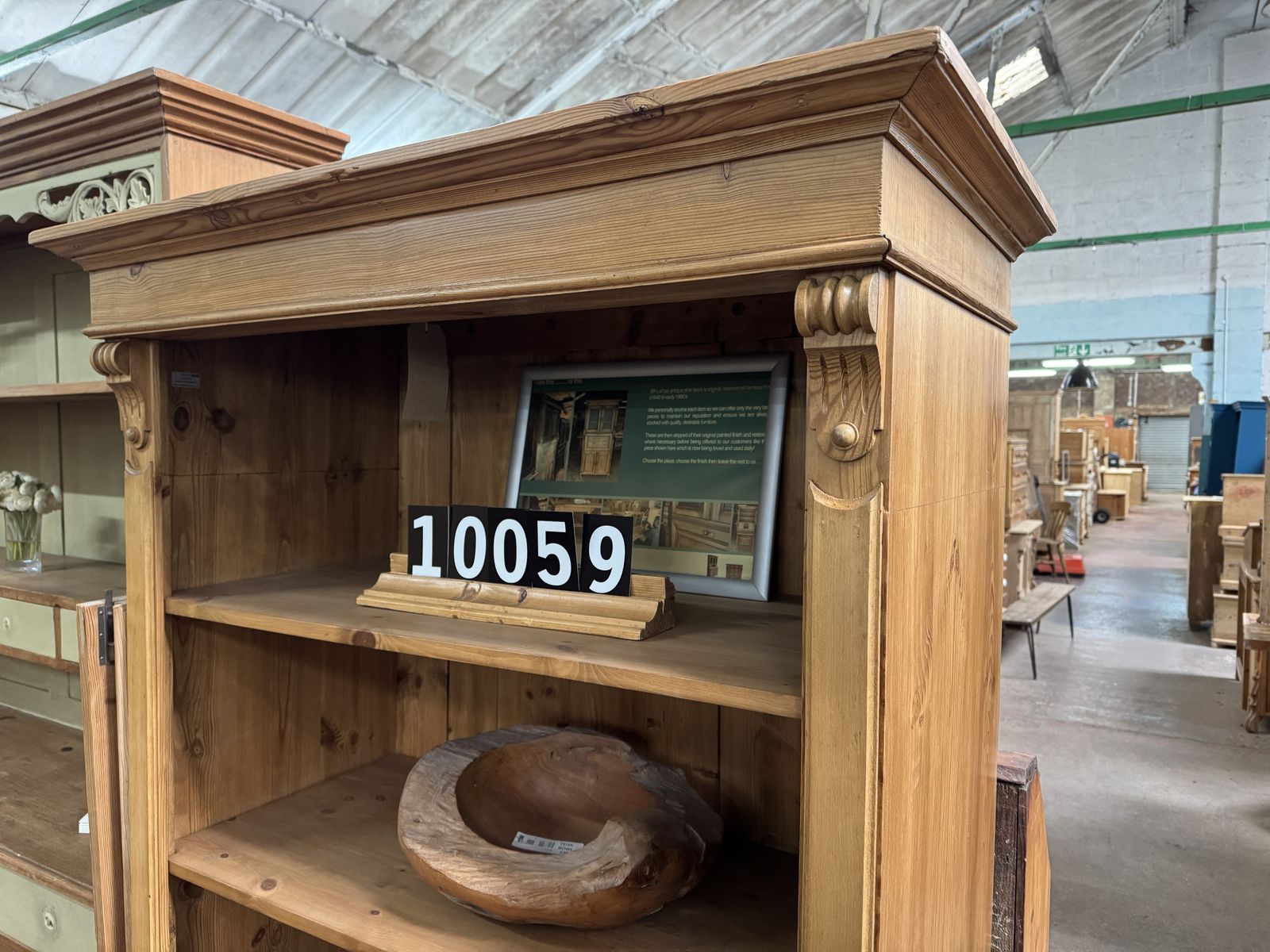 A Beautiful Waxed Open Antique Pine Bookcase, Lovely Deep Shelves photo for sale
