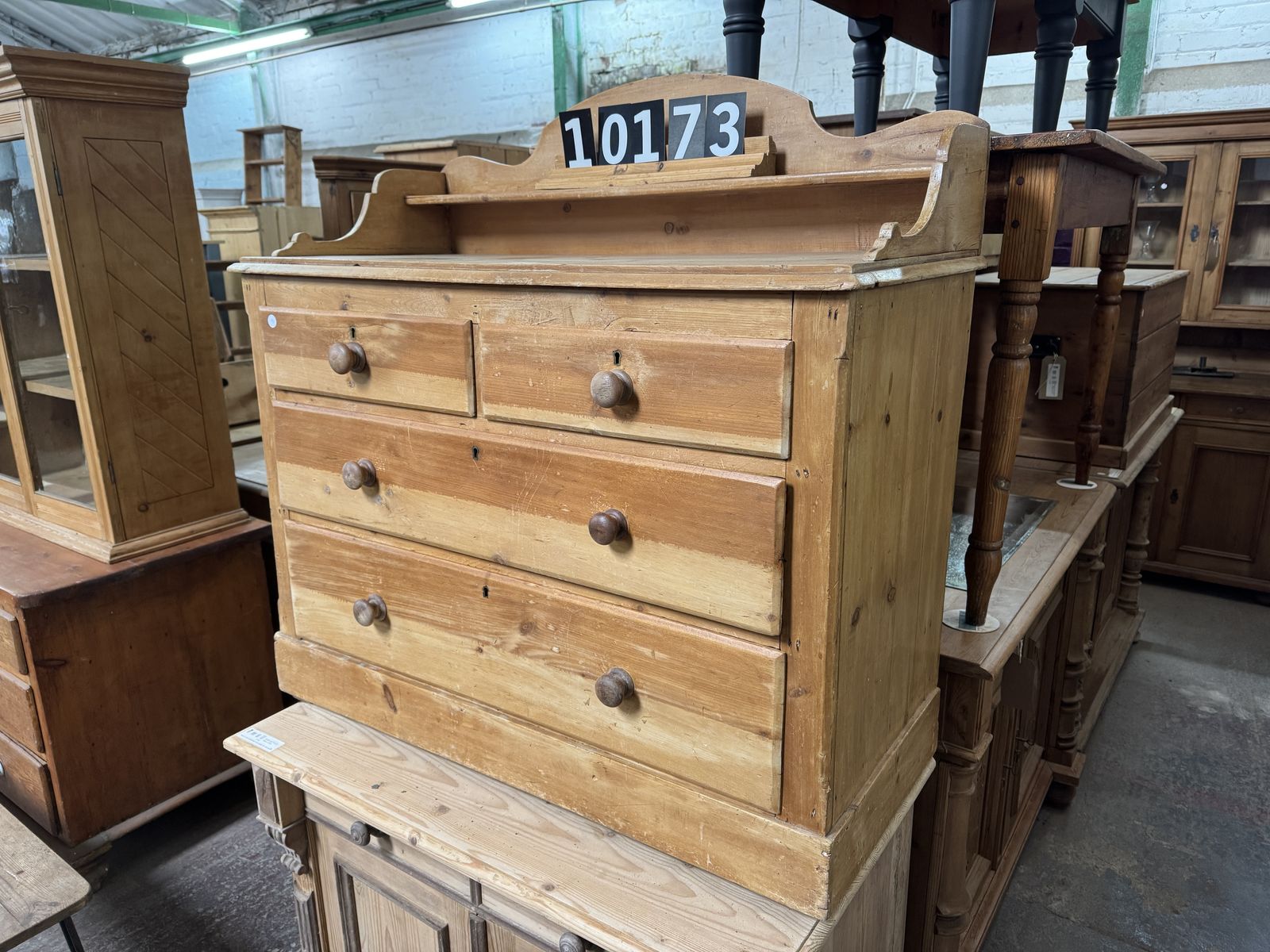 Old English Chest Of Drawers With Splashback Top photo Furniture