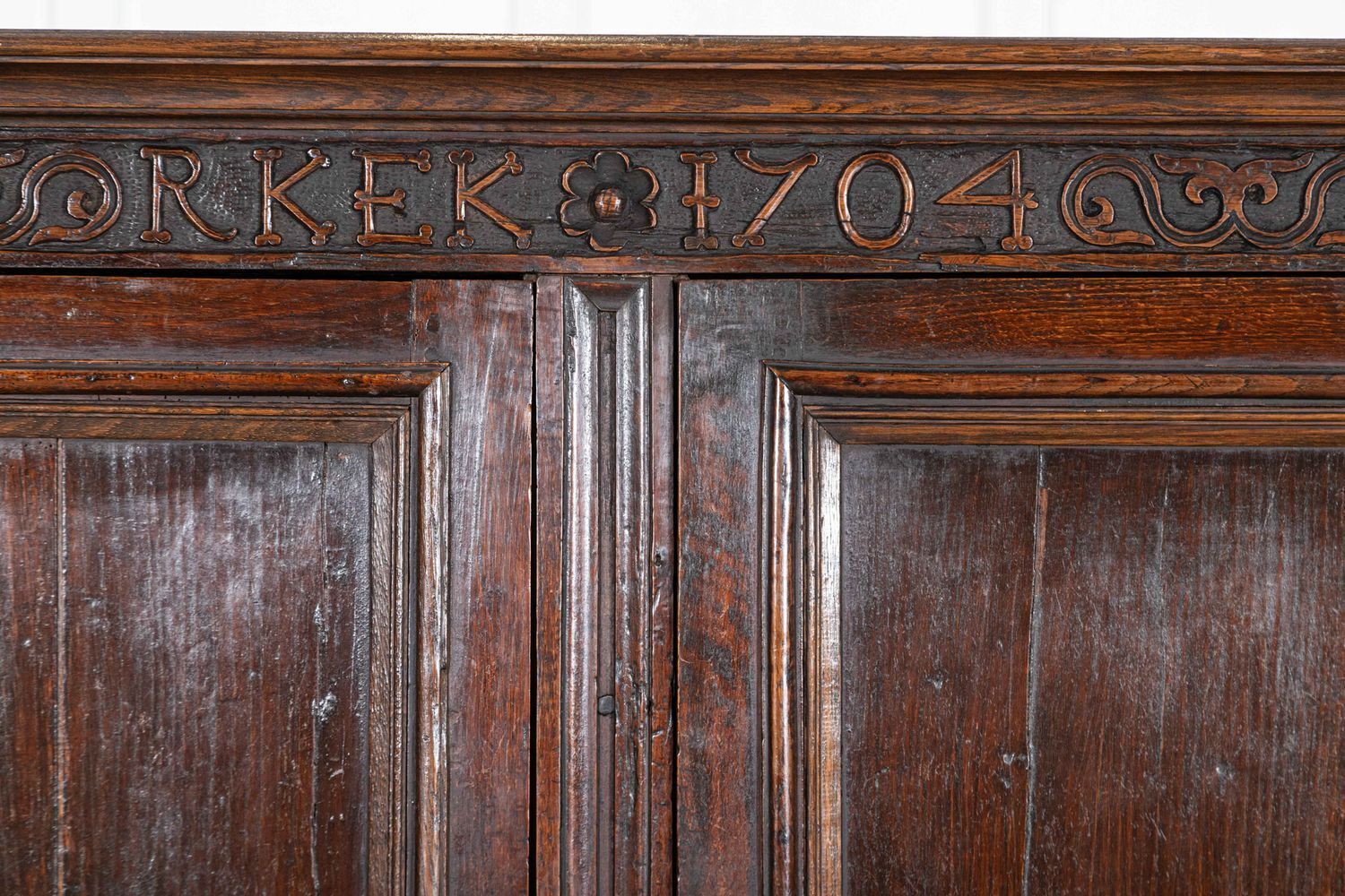 Large English Early 18thc Oak Cabinet photo for sale