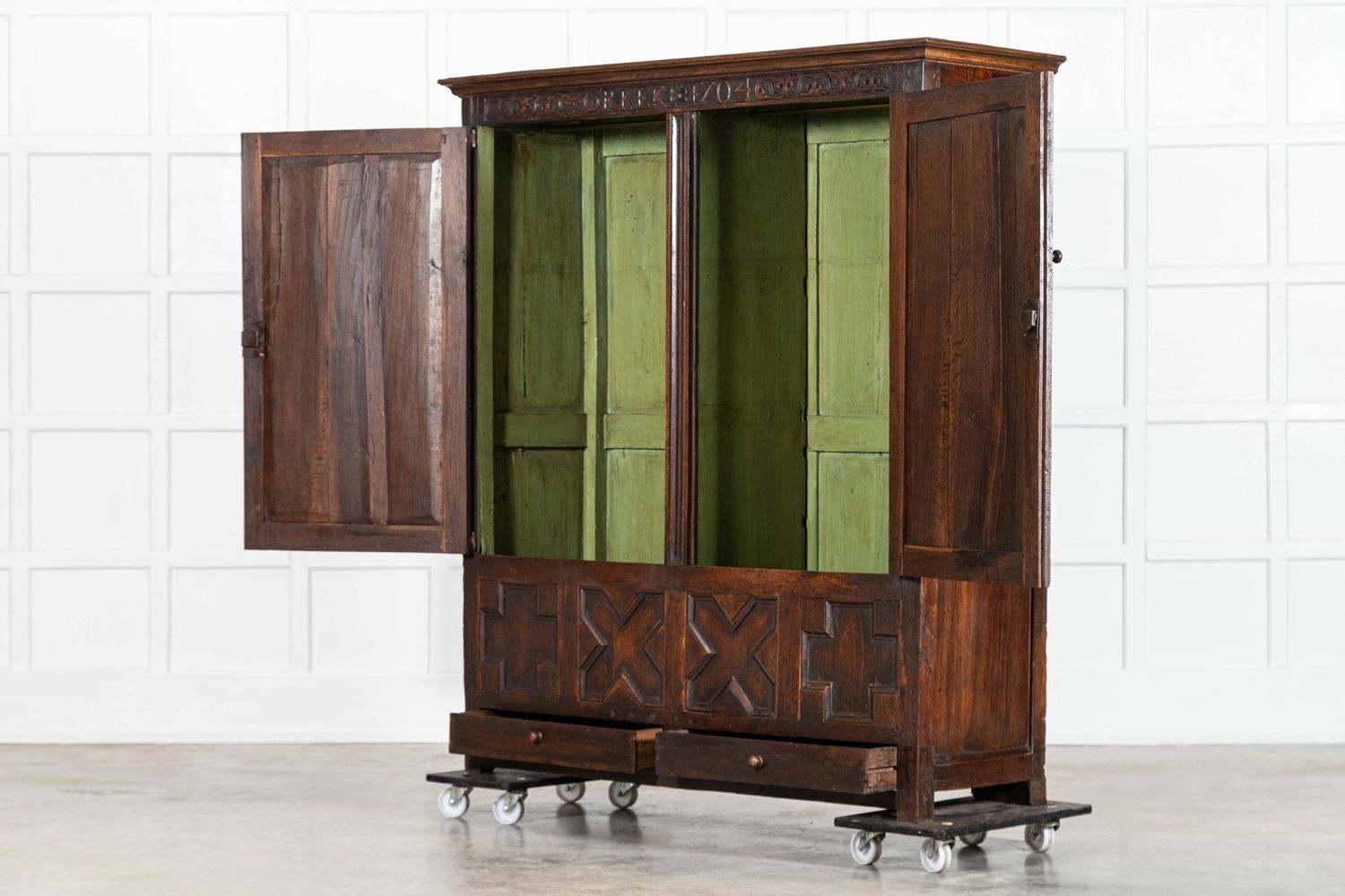 Large English Early 18thc Oak Cabinet photo buy