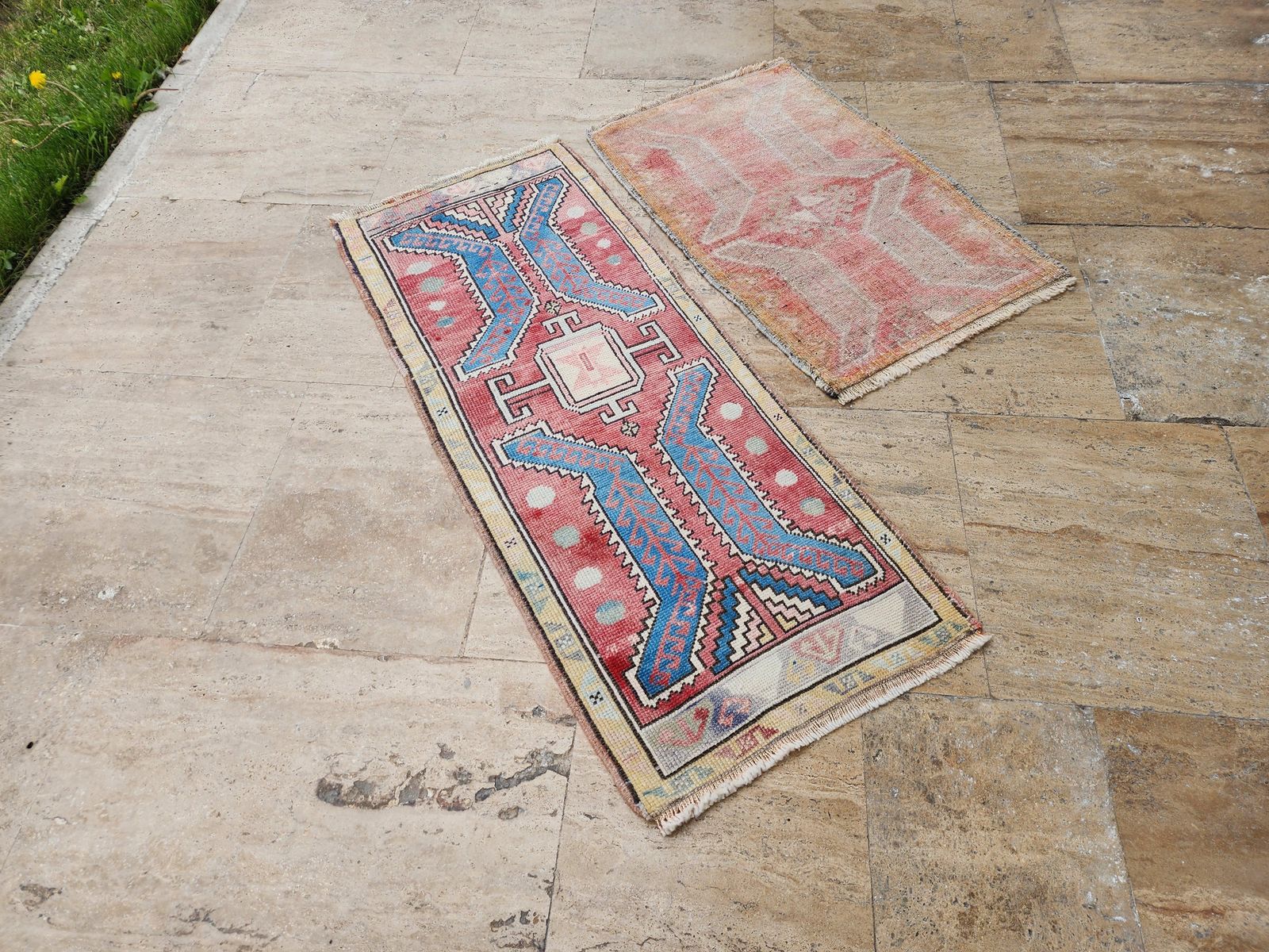 Small Faded Turkish Oushak Rug   Set Of Two photo furniture