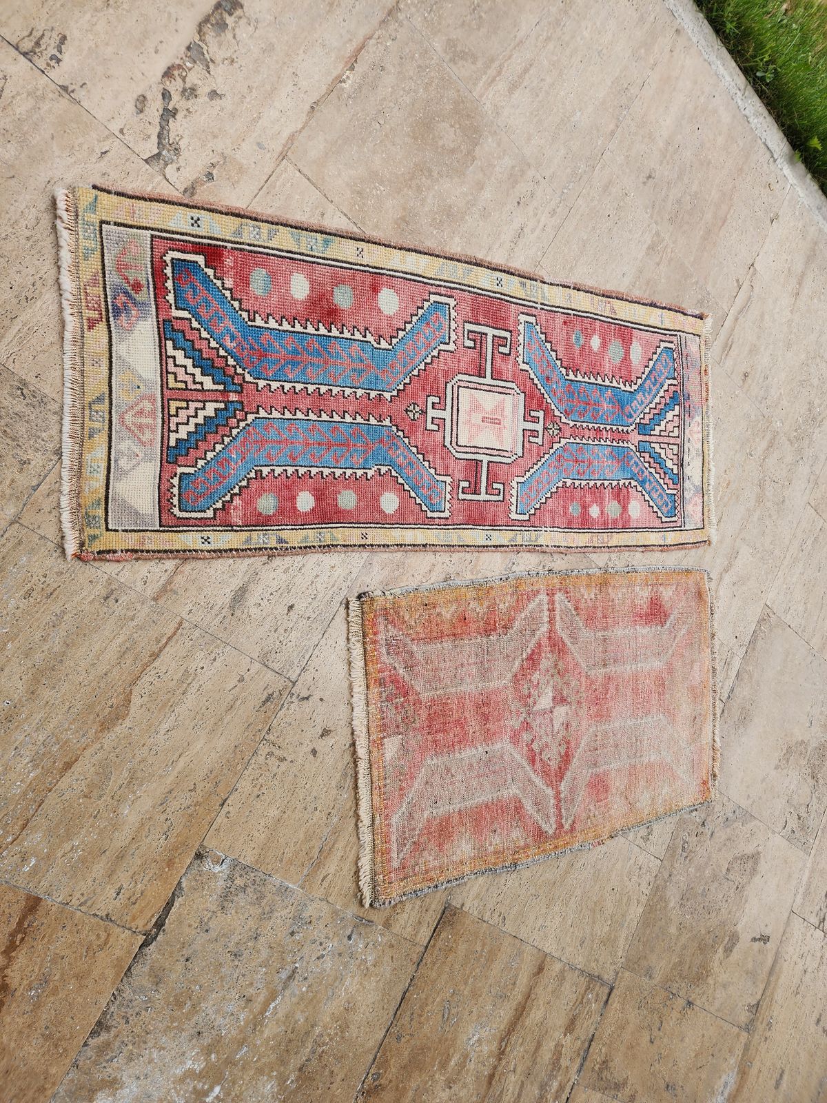 Small Faded Turkish Oushak Rug   Set Of Two photo vinterior