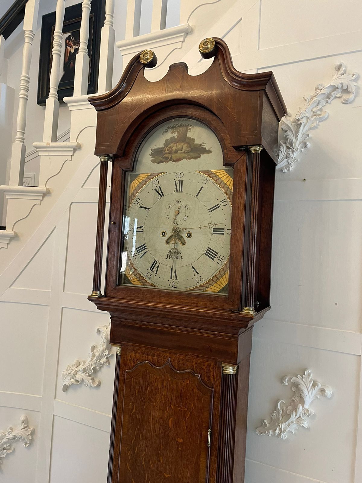 Antique 19th Century Quality 8 Day Oak Longcase Clock By Walker Of Nantwich photo vinterior