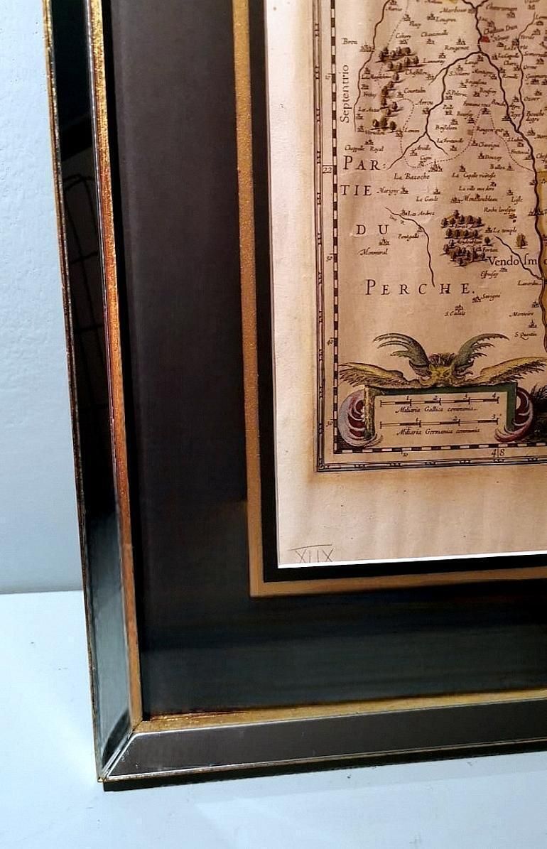 Dutch Print “Description Du Blaisois” In Italian Frame With Mirrors photo buy