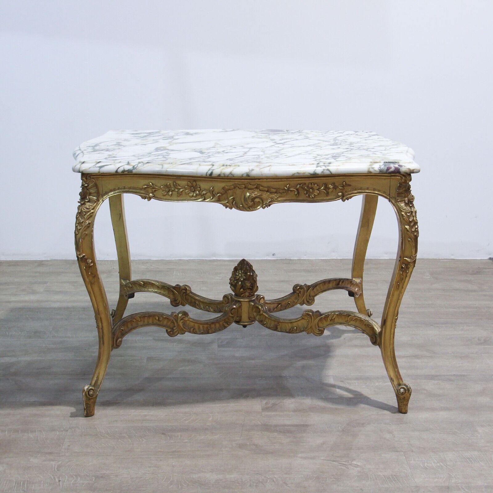 French Carved Gilt Wood Centre Table In Louis XVI Style photo for sale