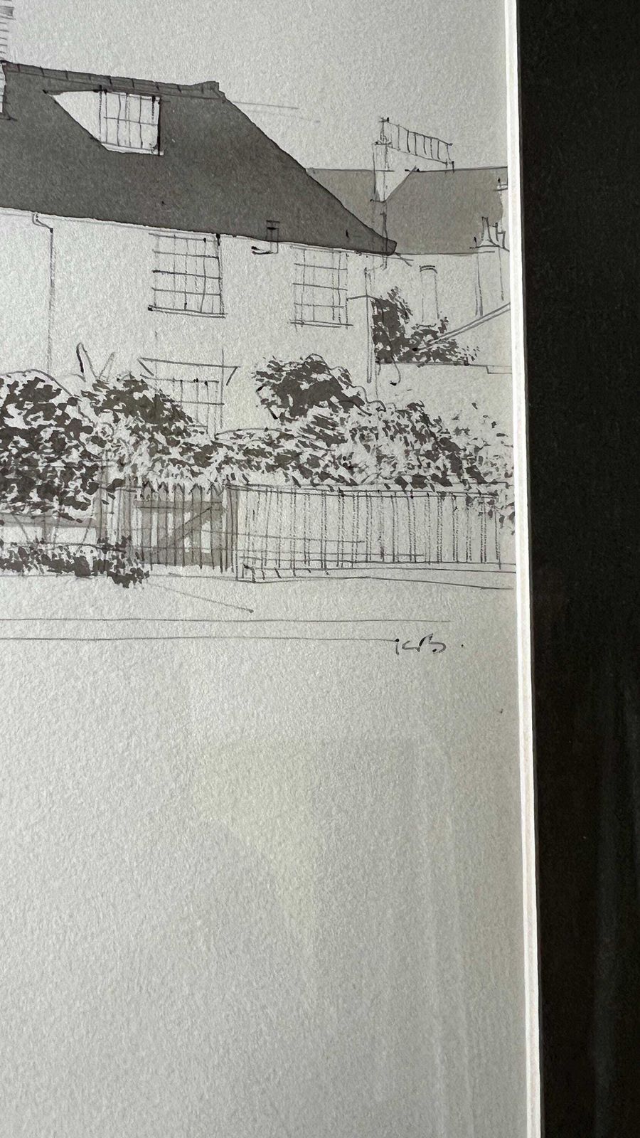 Signed Pencil And Watercolour Architectural Drawing – Framed photo buy