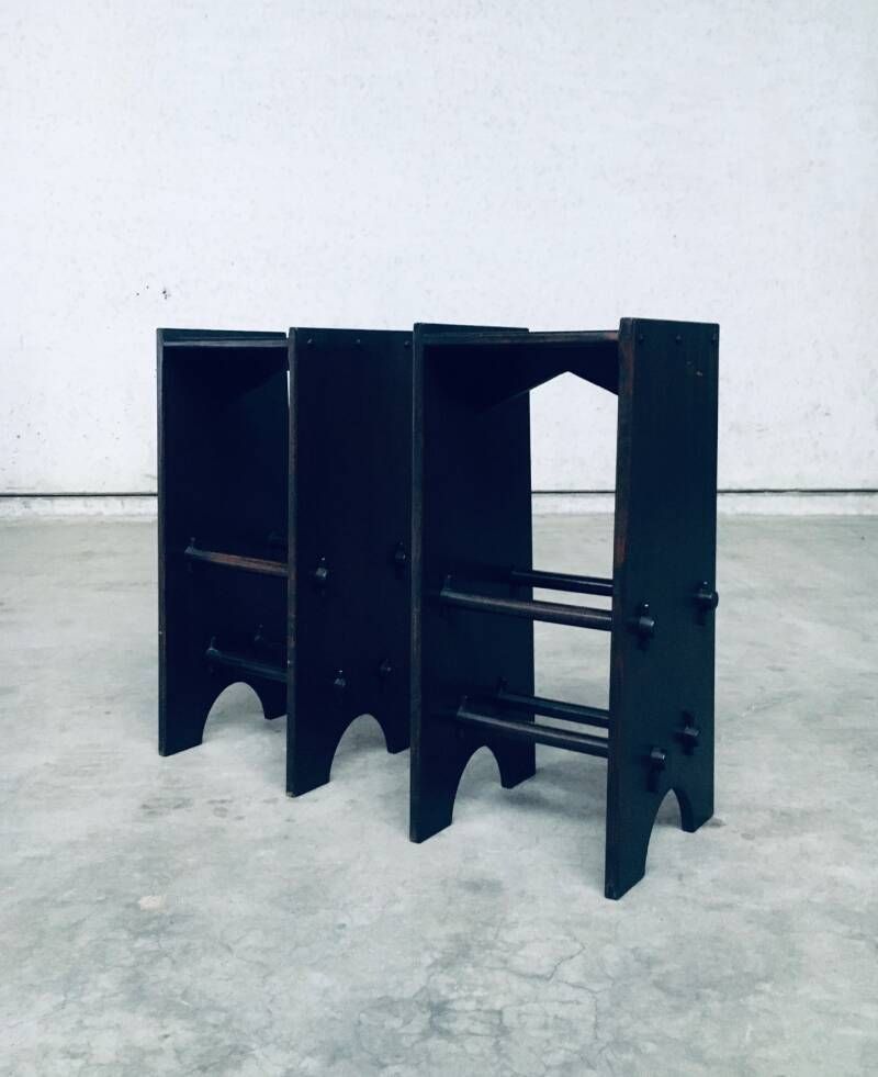 Furniture Arts & Crafts Design Handmade Bar Stool Set, 1920's France photo